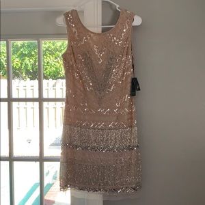 Adrianna papell beaded fringe cocktail dress